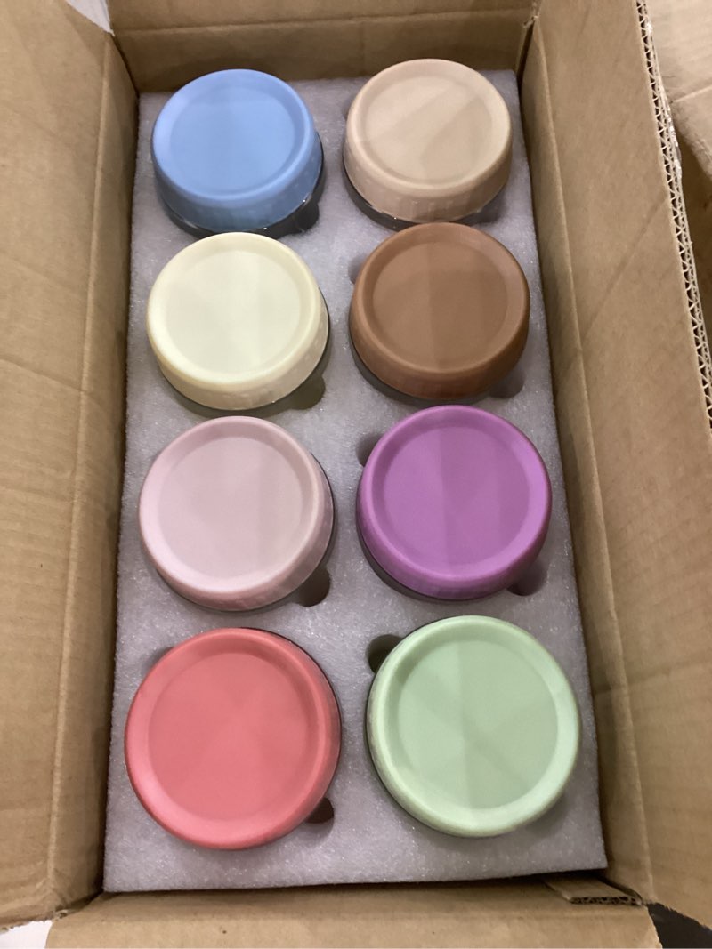 SHOWIN Overnight Oats Containers with Lids, 10oz Glass Jars with Lids 8 pcs, Wide Mouth Mason jars f