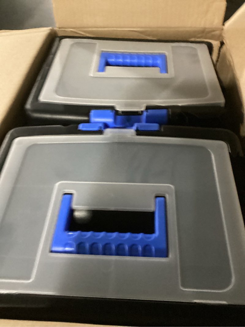 Condition photo showing Good Condition for Storex File Storage Box with XL Storage Lid, Black/Blue, 2-Pack (61415C02C) Black/Cobalt 2-Pack Letter Size with XL Lid