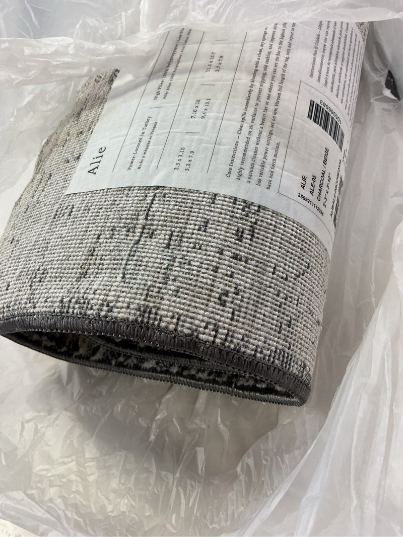 Condition photo showing Good Condition for Loloi Amber Lewis Alie Collection ALE-05 Charcoal/Beige 2'-3" x 3'-10", .13" Pile Height, Accent Rug Charcoal / Beige 2' x 3' (Rectangular)