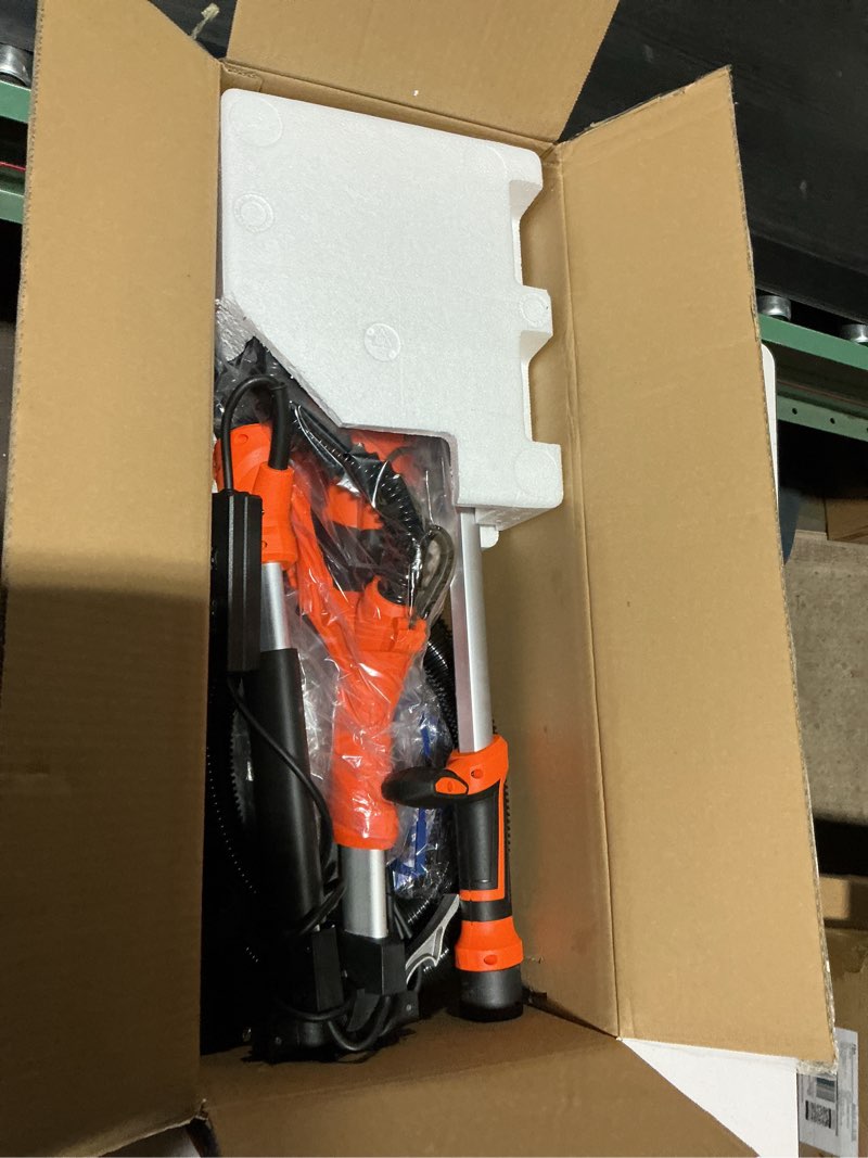 Condition photo showing Good Condition for drywall sander, 1000w popcorn ceiling removal tool, automatic drywall sander with vacuum dust collection, led light, 6 variable speed 800-2200rpm, foldable & extendable handle,15pcs sanding discs