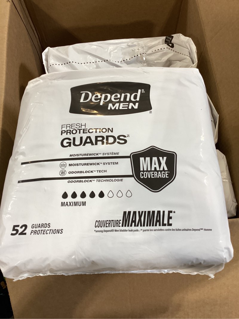 Condition photo showing New/Like New for depend guards for men cs/208 (4 pks of 52)