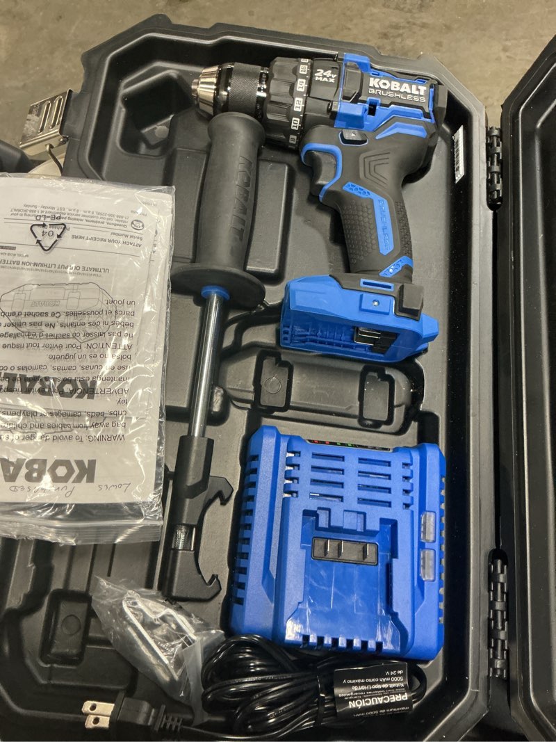 Condition photo showing Good Condition for kobalt xtr 24-volt 1/2-in keyless brushless cordless drill (1-battery,charger and hard case included)