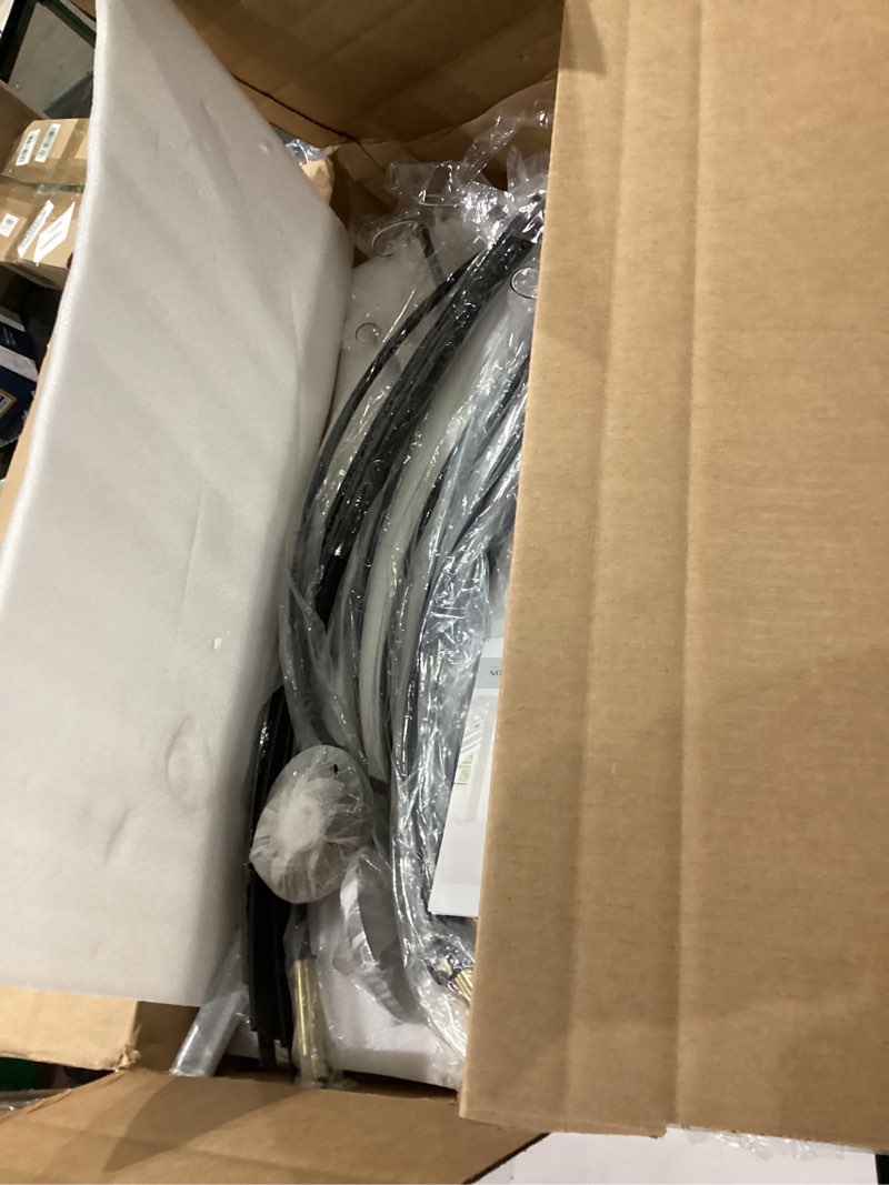 Condition photo showing As Is for Modern Farmhouse Chandelier for Dining Room 12 Lights,Black and Gold Chandelier Light Fixture,Adjustable Height Hanging Candle Pendant Lighting for Kitchen Island Living Foyer (Black&Gold 12-Lights)