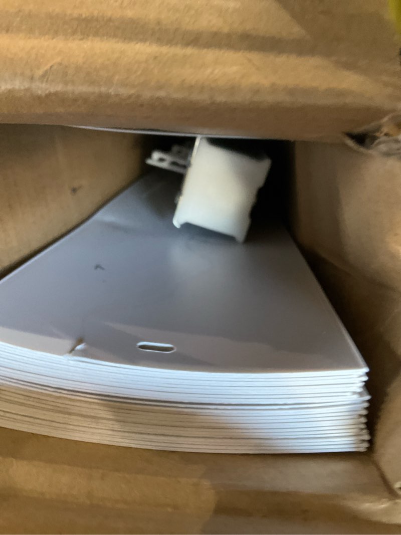 Condition photo showing As Is for project source light filtering vertical 3.5-in slat width 78-in x 84-in cordless white