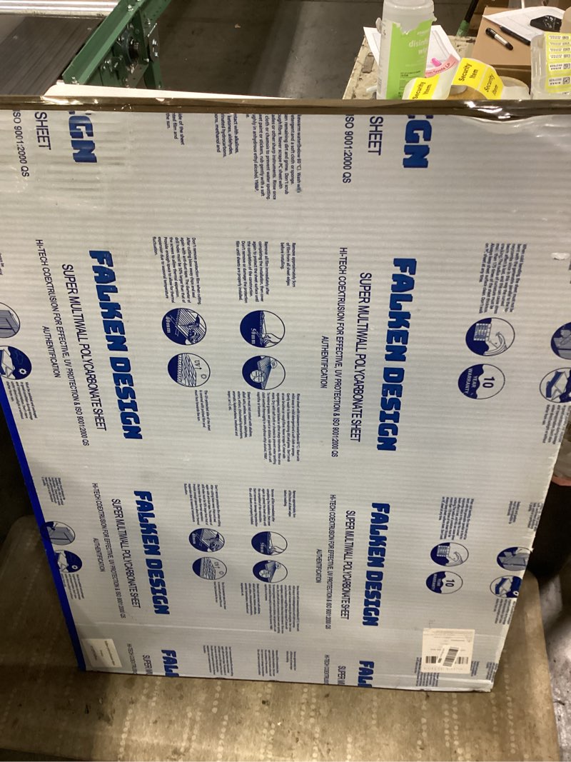 Condition photo showing Good Condition for Falken Design Falkenacrylic-MW-CL-6MM/2424 Mw-CL-6mm/2424 Multiwall Polycarbonate Sheet, Greenhouse Cover, 6mm (0.236") 24" x 24" - Clear, Polycarbonate