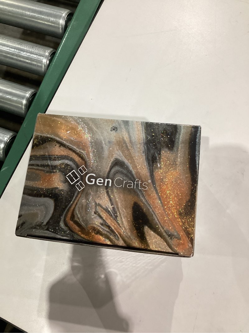 Condition photo showing New/Like New for GenCrafts Metallic Acrylic Pouring Paint 12 Colors Pre-Mixed High Flow & Ready to Pour - 2 oz./60 ml Bottles - Multi-Purpose Paints for Canvas, Paper, Rocks, Wood Metallic 12 x 60ml (2 fl oz)