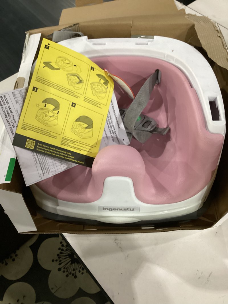 Condition photo showing Good Condition for ingenuity baby base 2-in-1 booster feeding and floor seat with self-storing tray - peony