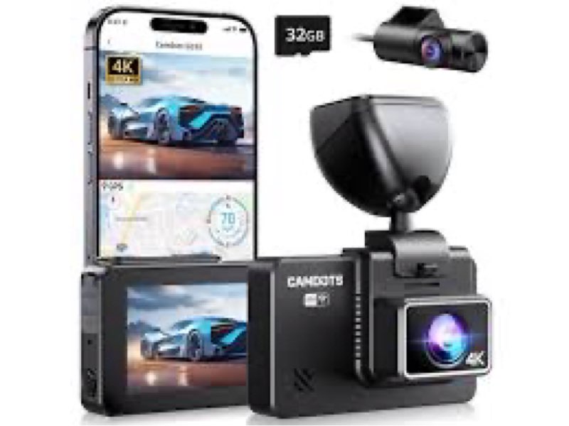 Camdots 4K Dash Cam Front and Rear, GD10 Upgraded Version 3" IPS Touchscreen Front 4K Rear 1080P Dua