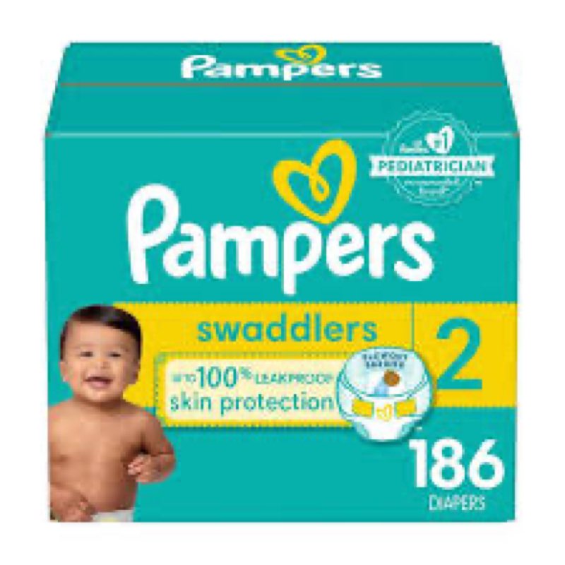 Pampers swaddlers size 2 (186 Diaper Couches)