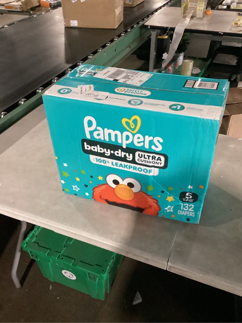 Condition photo showing New/Like New for pampers diapers - baby dry - size 5, 132 count, absorbent disposable infant diaper (packaging may vary) size 5 132