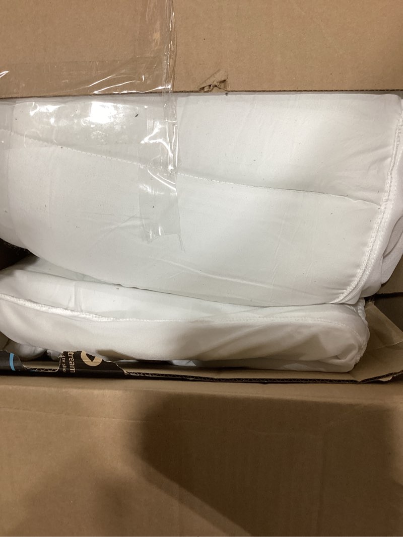 Condition photo showing New/Like New for ELEMUSE Queen Mattress Topper for Back Pain, Extra Thick Mattress Pad Cover, Plush Soft Pillowtop with Elastic Deep Pocket, Overfilled Down Alternative Filling White Queen