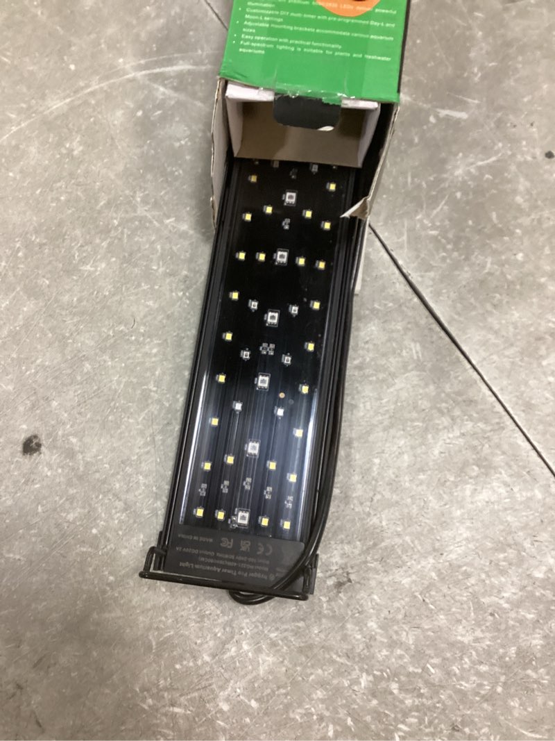 Condition photo showing As Is for hygger LED Aquarium Light with Timer, 40W Full Spectrum Fish Tank Plant Growth Lamp, 24 H Remote Control, Adjustable Brightness & 10 Colors, Extendable Bracket, Power-Off Memory, Fits 36-48 Inch Tank 40W for 36-48 inch tank