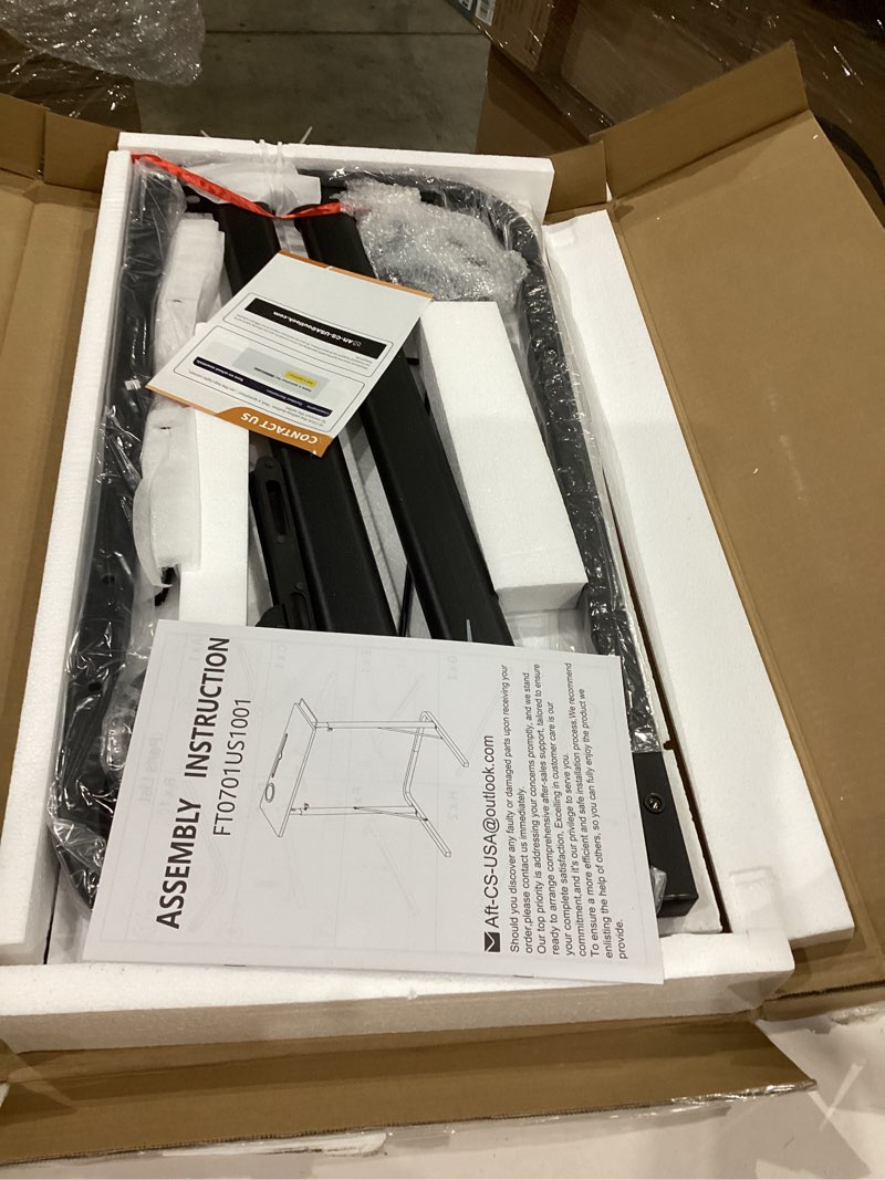 Condition photo showing Good Condition for adjustable treadmill walking pad desk, for bike/cycling trainer, workstation standing desk, trainer stand table for indoor, treadmill attachment-exercise while working or watching tv, black