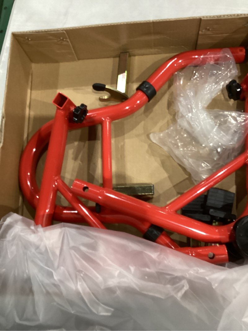 Condition photo showing Good Condition for motorcycle stand rear combo wheel lift stands, 500lbs capacity,swingarm spool paddock stands for sport bike,fit for yamaha, for honda, suitable for kawasaki red