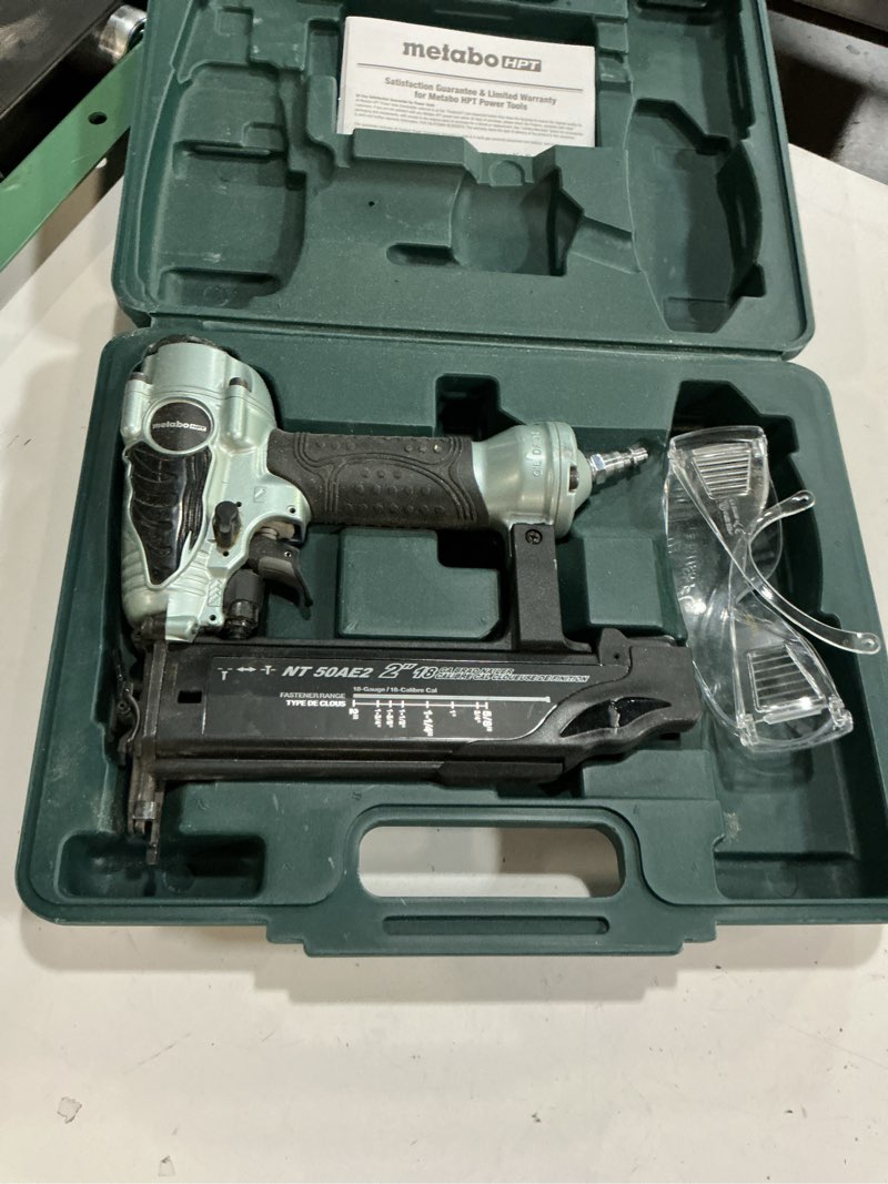 Condition photo showing As Is for metabo hpt 2-in 18 -gauge pneumatic straight brad nailer