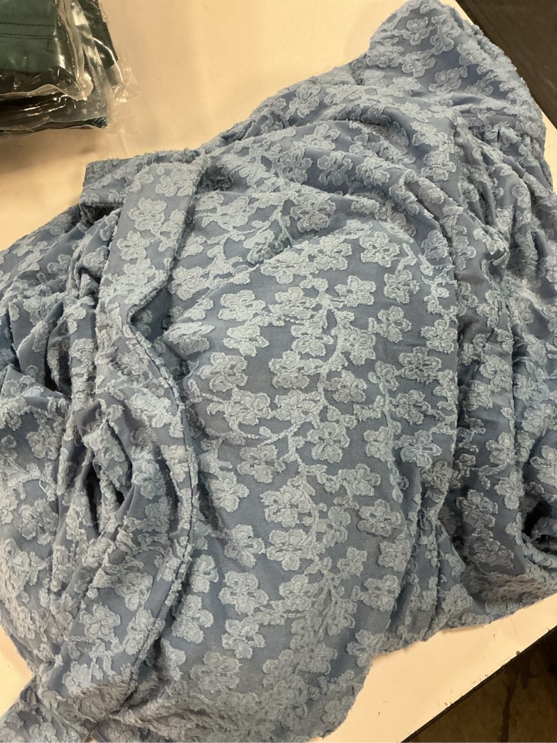 Condition photo showing Good Condition for zesica women‘s summer boho floral midi dress 2026 casual short sleeve square neck flowy beach vacation long dress blue medium