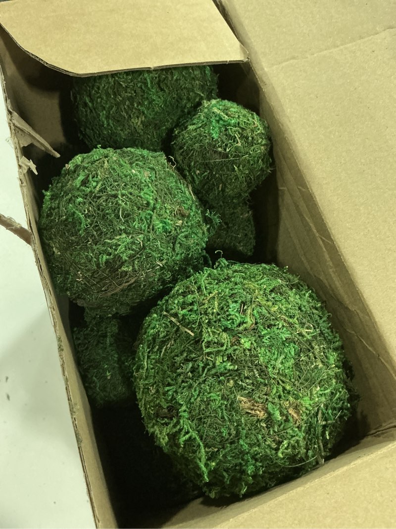Condition photo showing Good Condition for yunsailing 36 pcs moss decorative ball natural green, handmade fake moss ball, vase bowl fillers for centerpiece garden home wedding party decoration, 4 sizes
