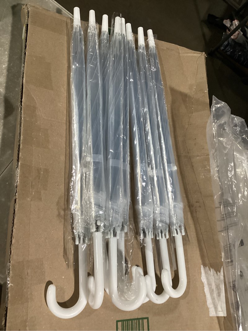 Condition photo showing New/Like New for 8 pcs clear umbrella wedding,windproof clear umbrellas for rain,large clears umbrella for two people,transparent umbrellas bulk with j shaped handle for wedding supplies,outdoor activities