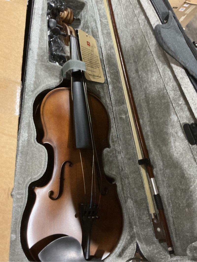vangoa 3/4 violin fiddle solid wood acoustic violins set three quarters for kids students beginners 
