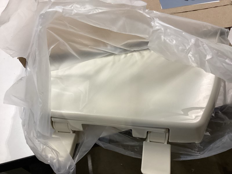 Condition photo showing Good Condition for bemis aurora slow close toilet seat, easy clean hinges and adjustable perfect fit plastic seat, made in usa, elongated, almond elongated almond