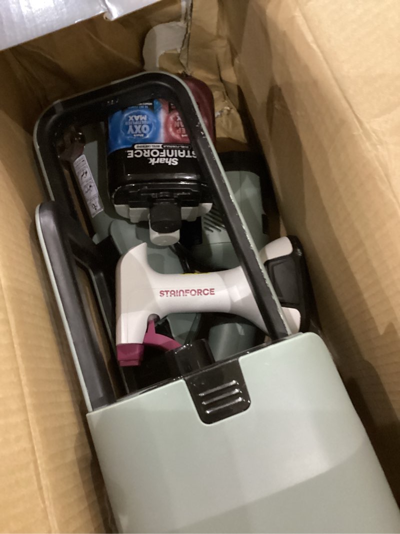 Condition photo showing As Is for Shark StainForce Cordless Portable Spot, Stain, & Odor Remover System for Carpets, Area Rugs, Upholstery, Stairs, with Storage Caddy, Accessories, and Full-Size Cleaning Solution, HX101 (New) StainForce Cordless Stain System