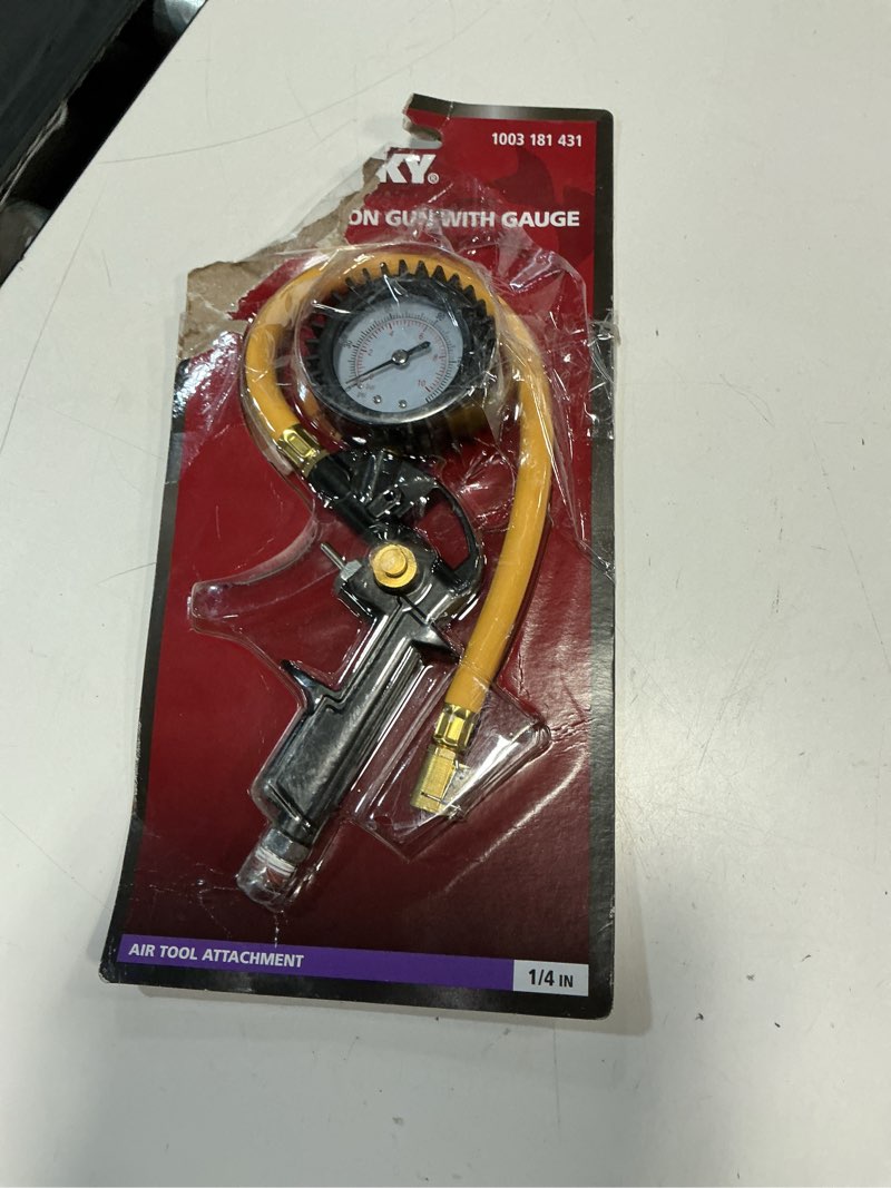 Condition photo showing As Is for tire inflation gun