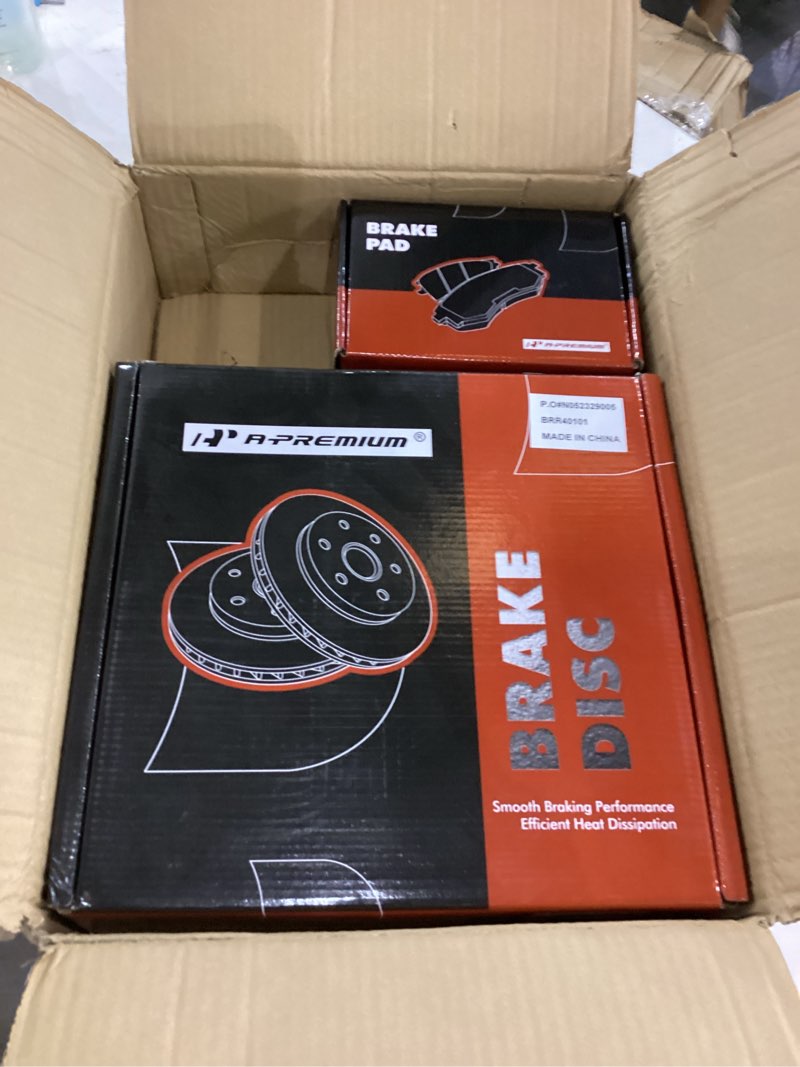 A-Premium 12.00 inch (305mm) Rear Solid Disc Brake Rotors + Ceramic Pads Kit Compatible with Select 