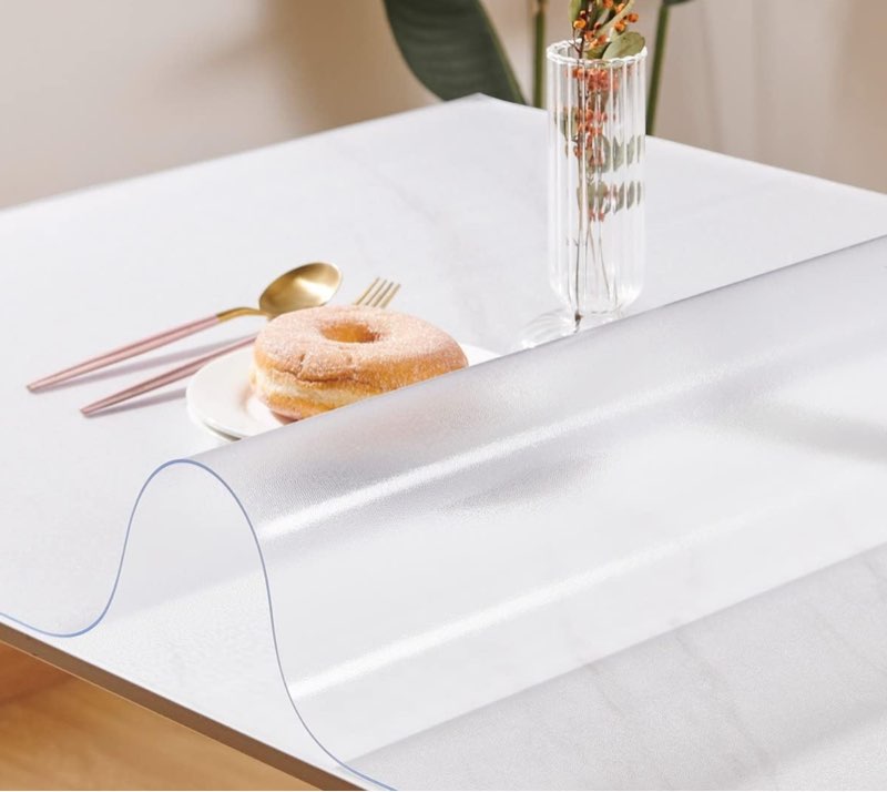 Custom 1.5mm Thick Frosted Table Cover Protector 24 x 48 Inch Waterproof PVC Protective Table Pad Transparent Mat for Coffee Table, Dining Room Table, Office Desk, End Table/Night Stand 24" x 48" Frosted 1.5mm