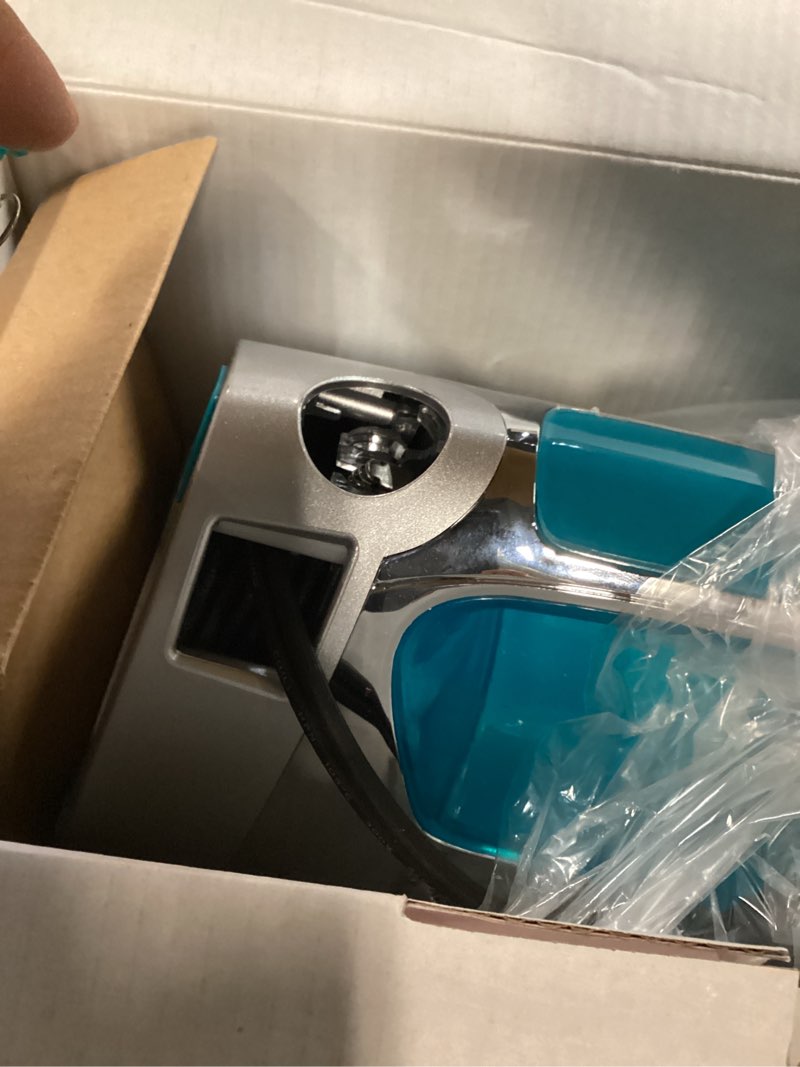 Condition photo showing As Is for sunbeam turbo steam iron 1400w quick heat stainless steel soleplate shot of steam horizontal and vertical 3 way auto off 240ml water tank white teal chrome/teal