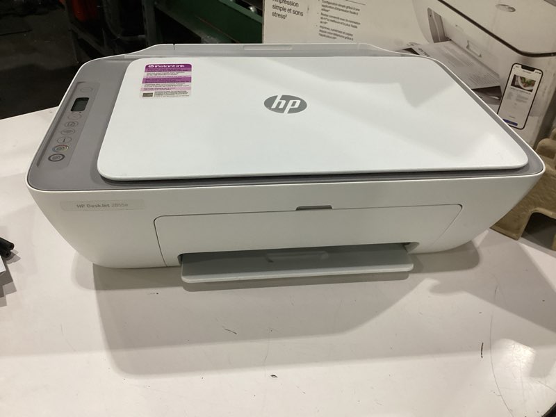 Condition photo showing New/Like New for hp deskjet 2855e wireless all-in-one color inkjet printer, scanner, copier, best-for-home, 3 month instant ink trial included. this printer is only 2.4 ghz capable. (588s5a)