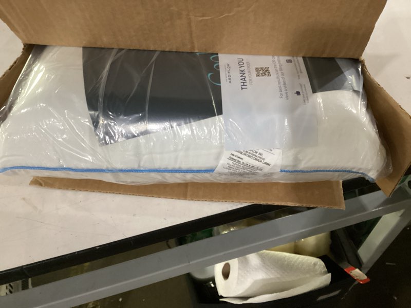 Condition photo showing Good Condition for mediflow water pillow - elite collection, fiber pillow. orthopedic pillow for neck pain relief, adjustable water pillow for sleeping. (single pillow), white