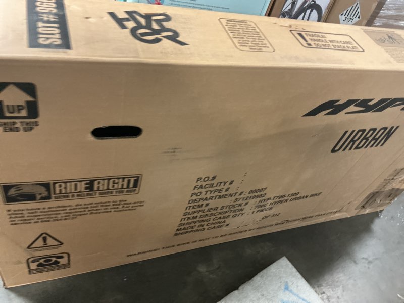 Condition photo showing New/Like New for hyper bicycles 700c urban hybrid bike, adults ages 14+, gray