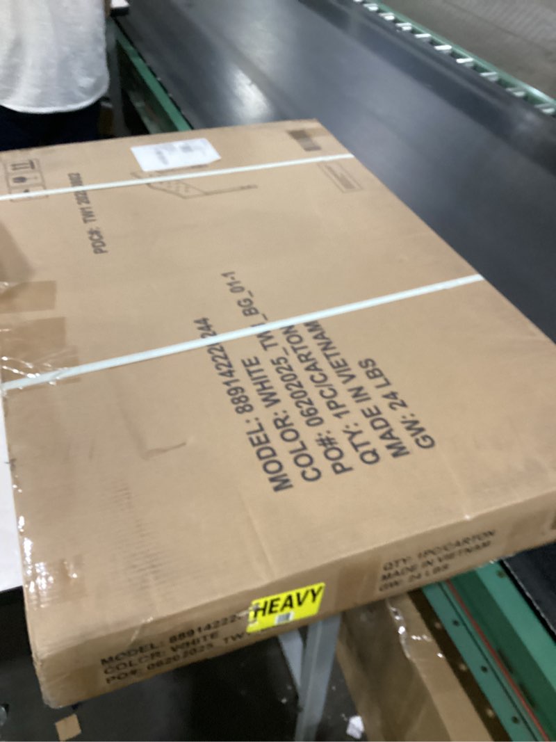 Condition photo showing New/Like New for Flash Furniture Cambridge Tufted Upholstered Twin Size Headboard in White Fabric