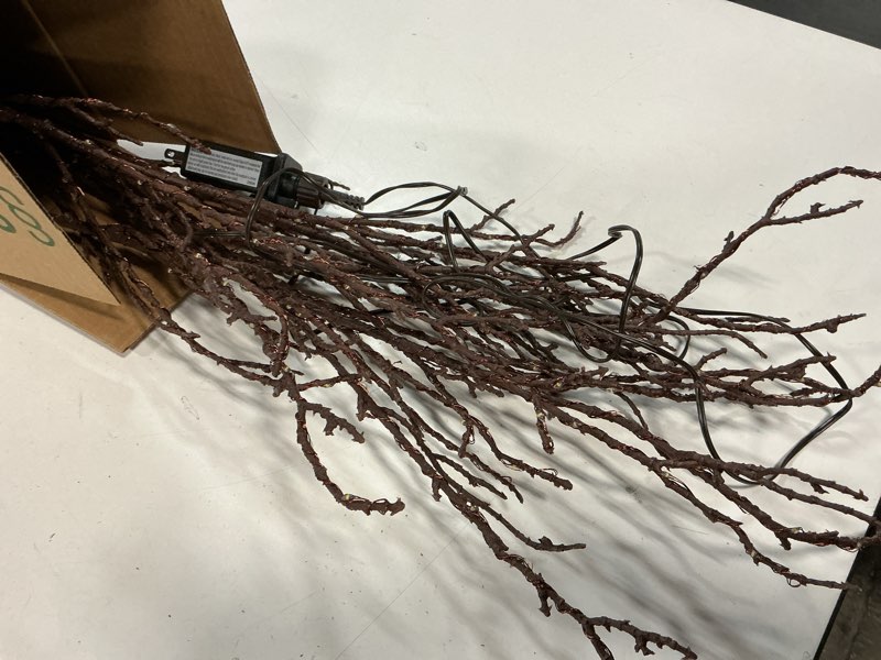 Condition photo showing As Is for LITBLOOM Lighted Brown Willow Branches 200 Fairy Lights 32IN Plug in with Timer and Dimmer, Tree Branch with Lights for Home Holiday Christmas Decoration 200L Brown