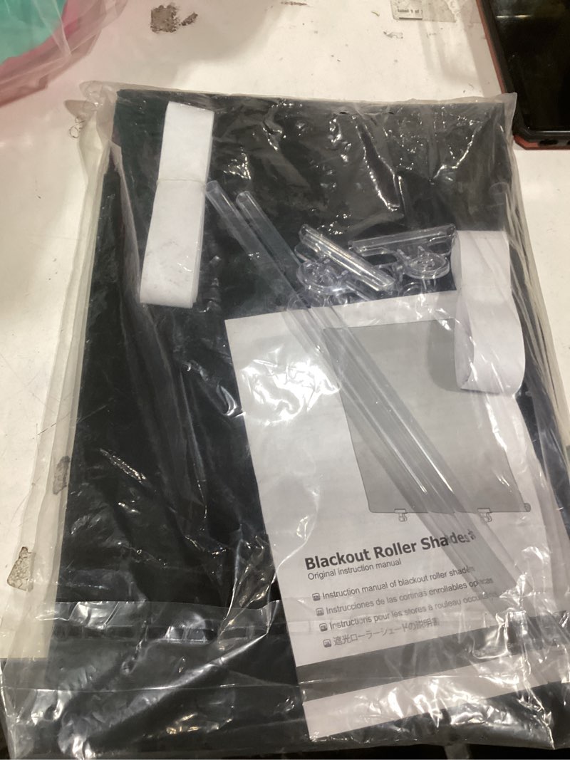 Condition photo showing New/Like New for LazBlinds 100% Blackout Roller Shades, No Tools No Drill Cordless Blinds for Windows, Thermal Insulated UV Protection Privacy Window Shades for Bedroom (36''W x 72''H, Black) Black 36''W x 72''H