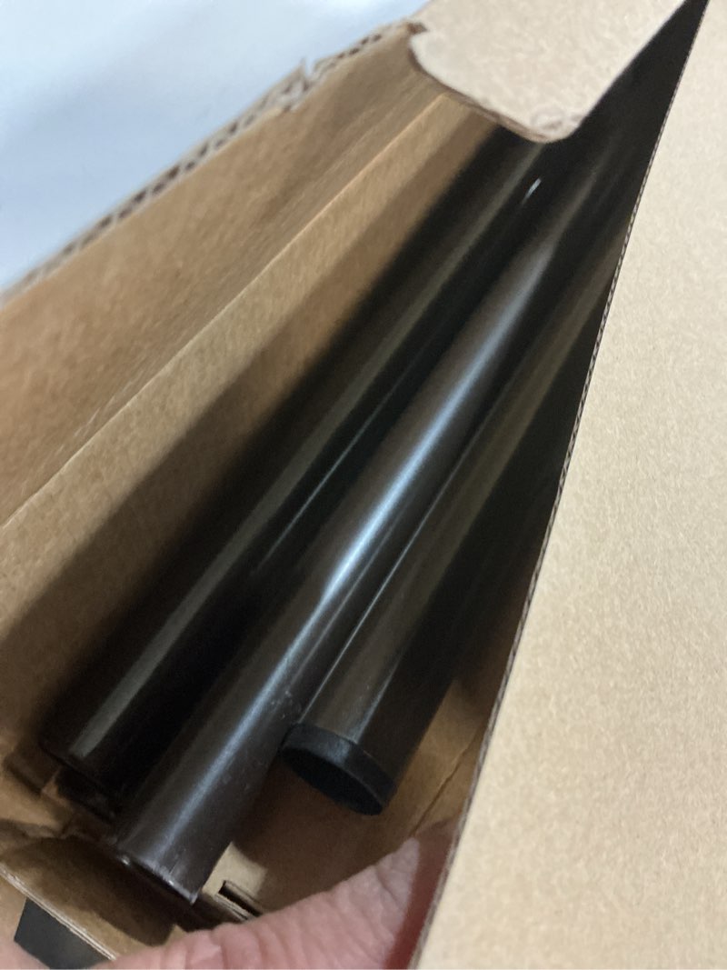 Condition photo showing As Is for KAMANINA 1 Inch Curtain Rod Telescoping Single Drapery Rod 28 to 48 Inches (2.3-4 Feet), 2 Pack Antique Bronze Curtain Rods for Windows 16 to 44 Inches, Netted Texture Finials Antique Bronze 28-48"(2Pack)