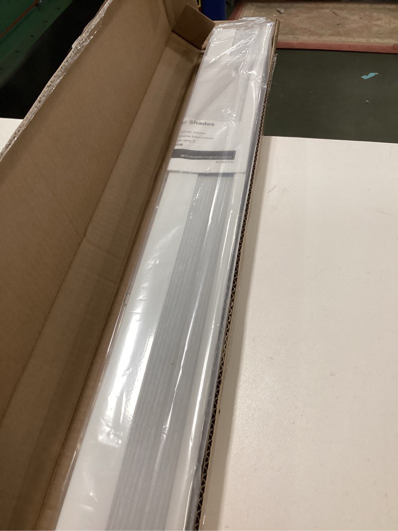 Condition photo showing As Is for ( with bend ) LazBlinds Cordless Cellular Shades, Blackout Privacy Honeycomb Shades for Home, Thermal Insulation Noise Reduction Blinds for Windows, 39'' W x 48'' H, White Blackout-white 39'' W x 48'' H