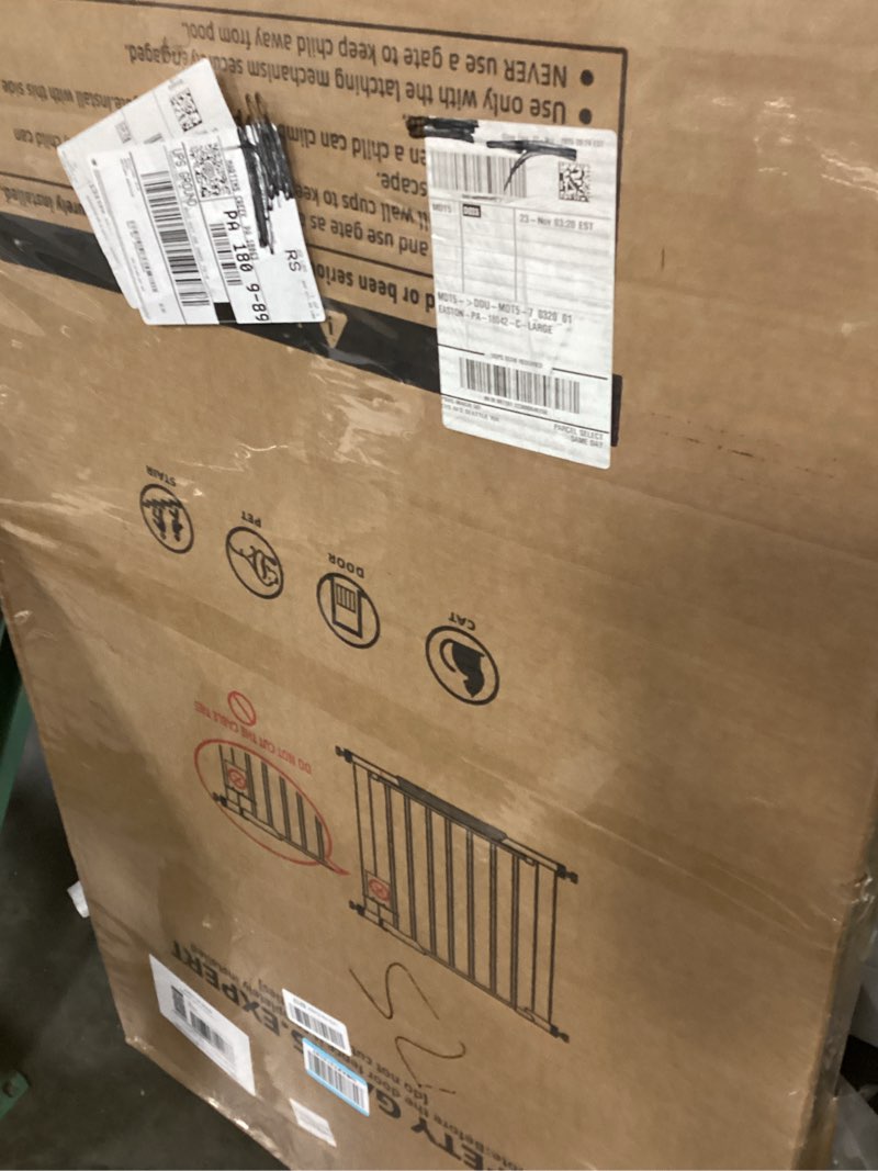 Condition photo showing New/Like New for 51.18" Extra Tall Cat Gate for Doorway, 30.5"-40" Auto Close Pet Gate Include 2.75" and 5.5" Extension Kits, No Drilling Pressure Mount Kit, Suitable for Doorways or Kitchen, New White New White 51.18" tall