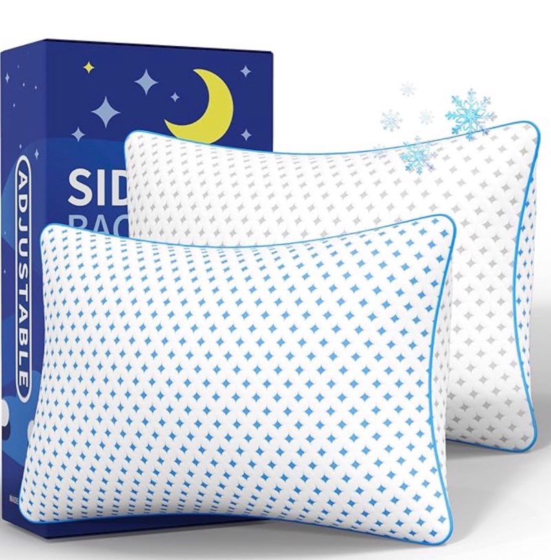 ezepilw King Size Pillows Set of 2 for Sleeping, Cooling Adjustable Memory Foam Pillows, Dual Fill D