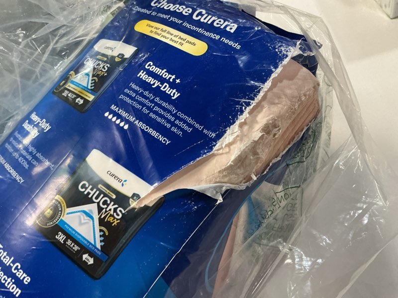 Condition photo showing As Is for chucks® premium disposable underpads 30”x36” ultra thick super absorbent chux incontinence bed pads 