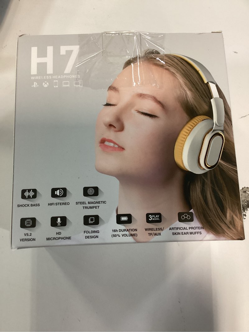 Condition photo showing New/Like New for Bluetooth Headphones, Foldable Wireless Over-Ear Headphones with Hidden Mic for Cell Phone, Laptop, PC, Suitable for Music, School, Workouts, and Gaming (Black)