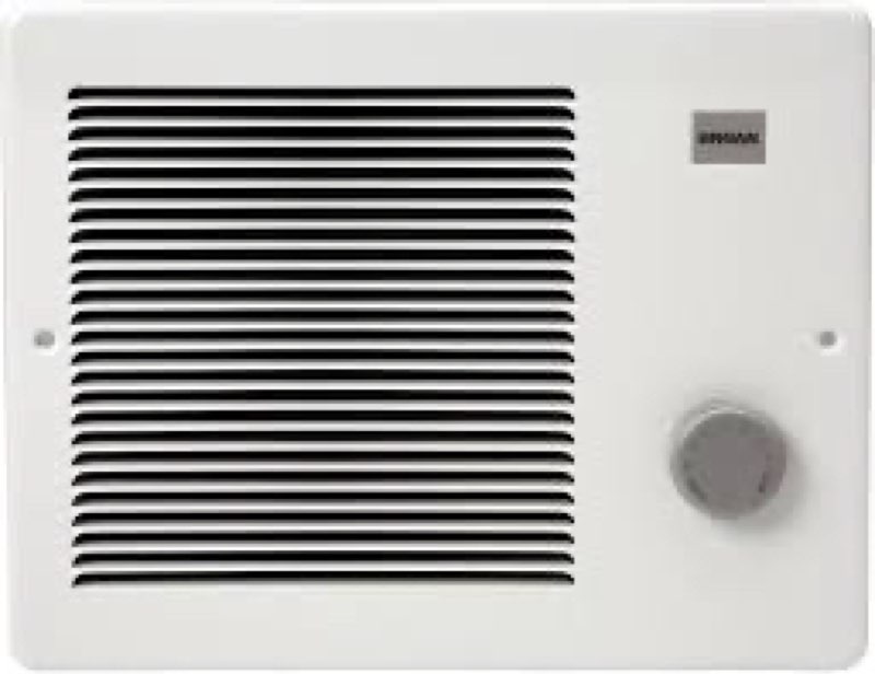 Broan-NuTone Wall Heater, White Grille Heater with Built-In Adjustable Thermostat, 750/1500W, 120/240V AC
