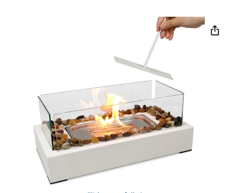 Tabletop Fire Pit with S'Mores Maker Kit - Smokeless Ethanol Tabletop Fireplace for Indoor, Perfect 