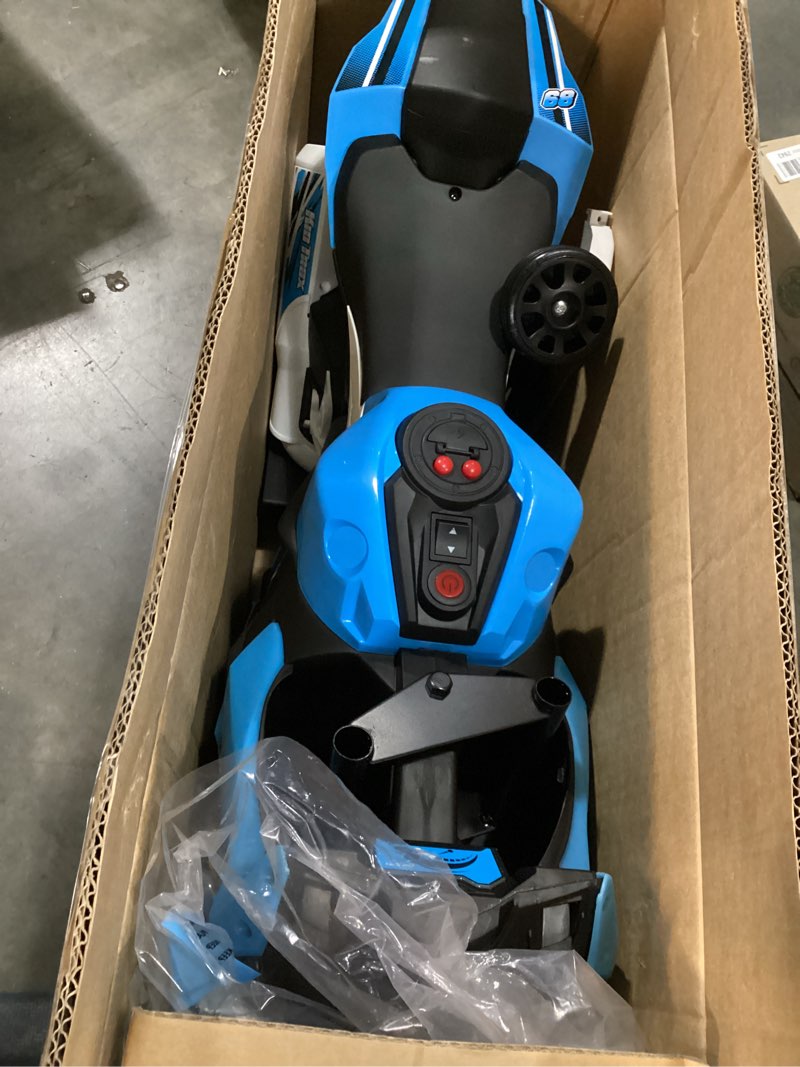 Condition photo showing Good Condition for kid trax 6v glow electric toddler kids motorcycle - toddler bike, indoor/outdoor toys, durable, led headlights and body light, realistc sounds, kids ride on toys, max weight 65lbs, ages 3-6, blue