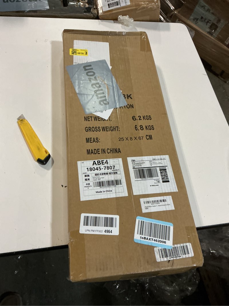 Condition photo showing New/Like New for 5 Pieces Fireplace Tools Sets Wrought Iron Firewood Kit with Handle Durable Tool Set and Holder for Fire Pit Stand Indoor Tong Shovel Poker Brush Firewood Accessories (Black)