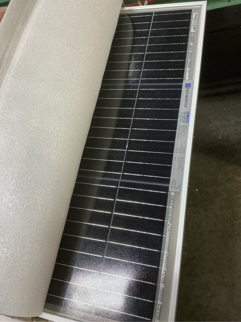 Condition photo showing Good Condition for eco-worthy bifacial 100 watt 12 volt solar panel monocrystalline rigid high-efficiency pv module power charger for sunsheds, canopies, rvs, farms and other off-grid applications 100w bifacial panel