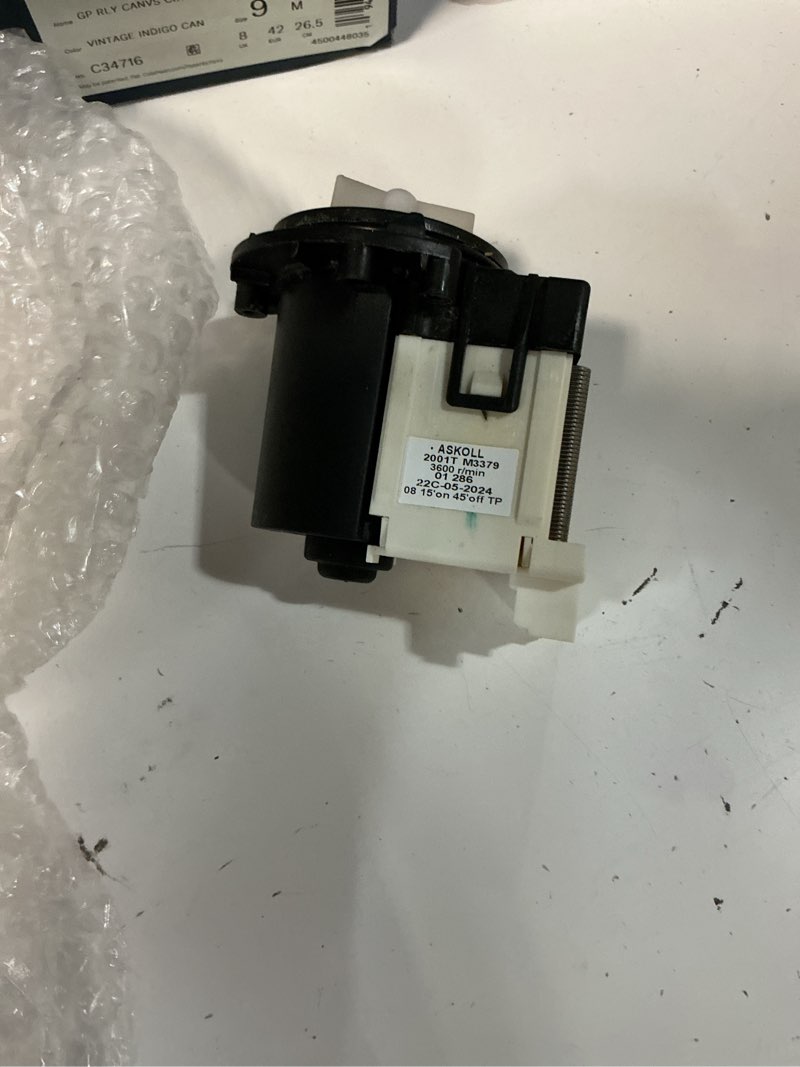 Condition photo showing Good Condition for supco lp2001t washer drain pump assembly replaces lg 4681ea2001t, ap5328388, 4681ea1007g, 2003273, 4681ea1007d, 4681ea2001, 3579318
