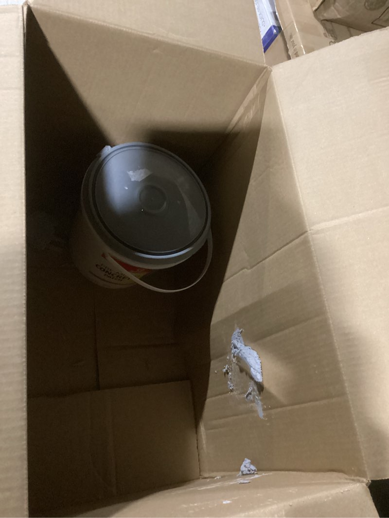 Condition photo showing As Is for Red Devil 0641 Pre-Mixed Concrete Patch, 1 Gallon, Pack of 2, Gray, Made in USA 1 Gallon 2 - Pack