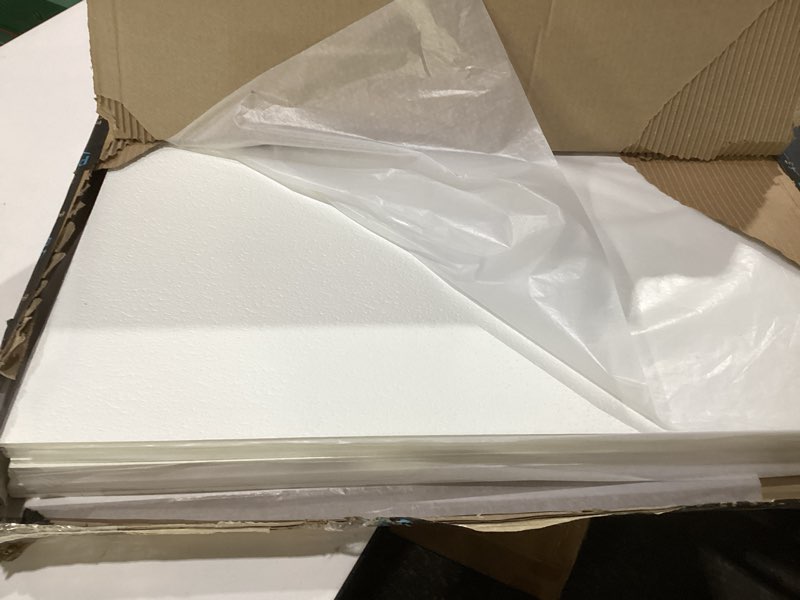 Condition photo showing Good Condition for 2ft x 2ft drop ceiling tiles?printed pro ceiling tiles 24 x 24in. waterproof, washable and fire-rated - reusable - high-grade pvc to prevent breakage-cover 48 sq. ft-package of 12 tiles white 24x24