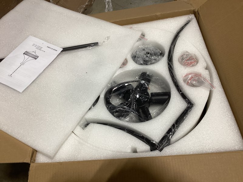 Condition photo showing New/Like New for 20" Modern Farmhouse Crystal Chandeliers for Dining Room, 5-Light Black Antique Pendant Chandelier, Contemporary Hanging Light Fixture for Living Room Bedroom Foyer Kitchen Island Entryway